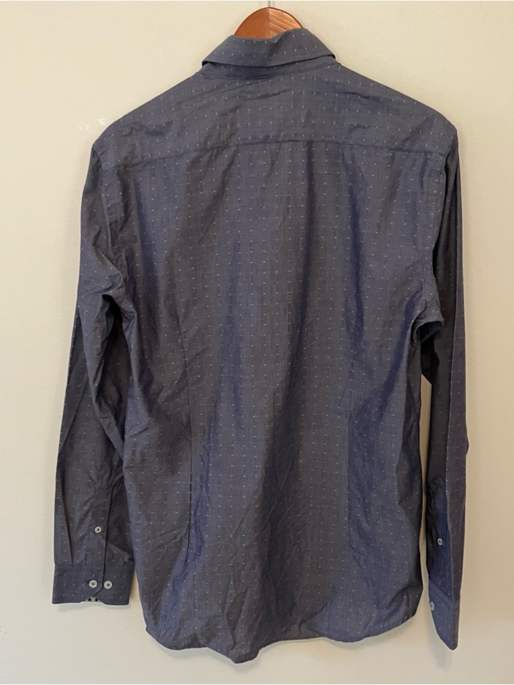Steel & Jelly London Men's Button Down Sz. M Dress Shirt Blue Contrast Cuff - Picture 9 of 9